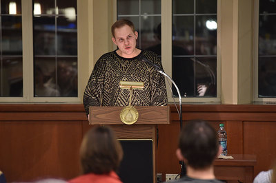 Paul Cunningham at a reading at Hammes Notre Dame Bookstore