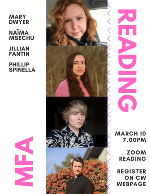 March 10th 7pm Zoom Reading Web