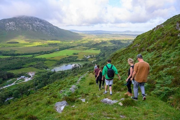 Graduate Students Hike From The Sacred Heart Statue At Kylemore Abbey