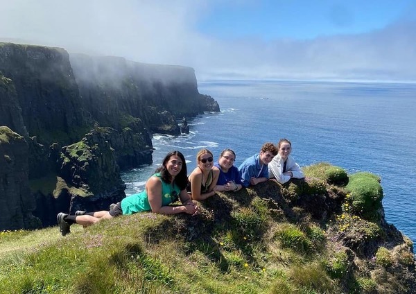 Creative Writing Students At Cliffs Of Moher