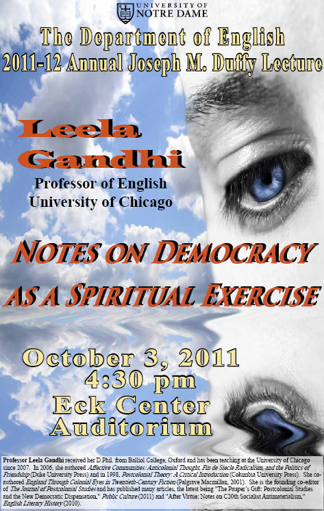 2011 Duffy Lecture: Leela Gandhi